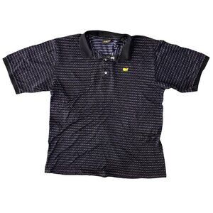Bobby Jones Masters Golf Mens Polo Shirt L Black‎ Cotton Italy Player Diamond